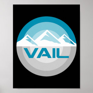 Vail Colorado Graphic Vintage Snowboarding Skiing  Poster