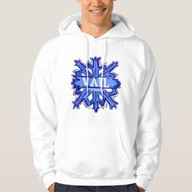 Vail Colorado guys winter snowflake hoodie (Front)