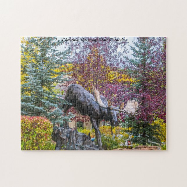 Vail Colorado Moose Statue. Jigsaw Puzzle (Horizontal)