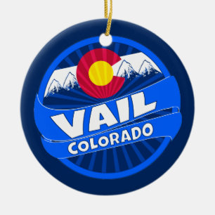 Vail Colorado mountain burst ornament