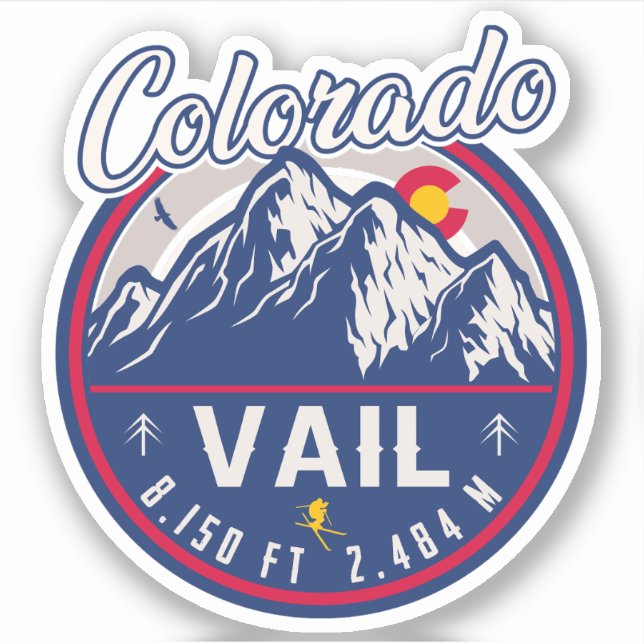 Vail Colorado Mountain Retro Sunset Souvenirs (Front)