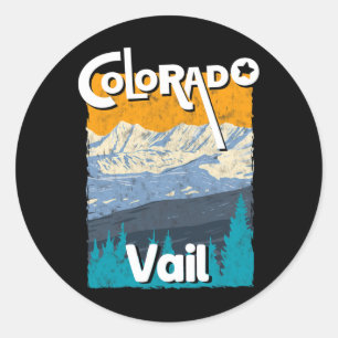 Vail Colorado Mountain State Rocky Mountains Tee S Classic Round Sticker