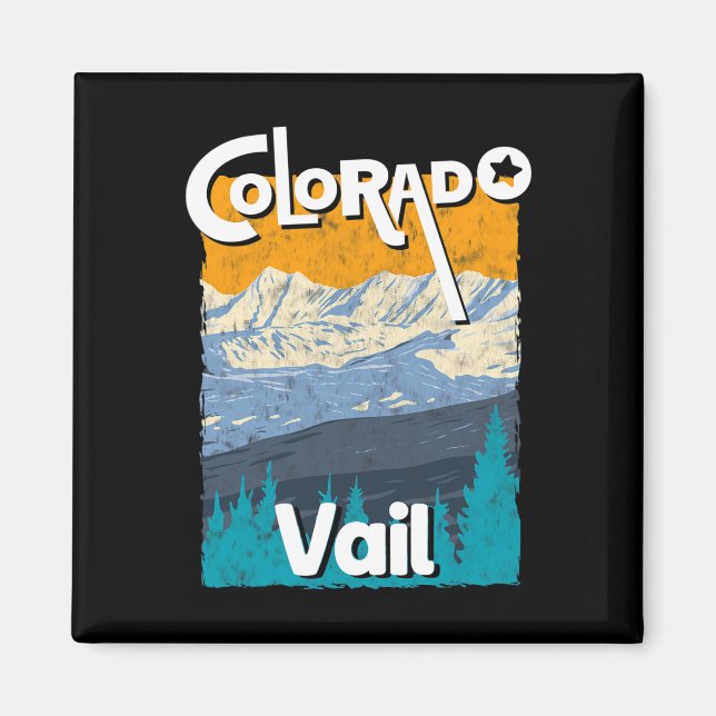 Vail Colorado Mountain State Rocky Mountains Tee S Magnet (Front)