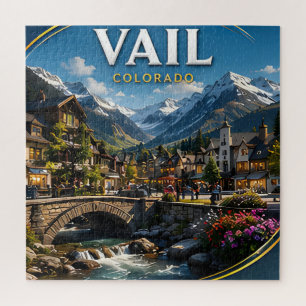Vail Colorado Mountain Village Scenic Jigsaw Puzzle
