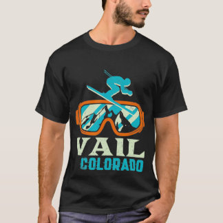Vail Colorado Mountain Vintage Retro Skiing and T-Shirt