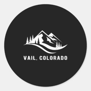 Vail Colorado Mountains Souvenir Memorabilia Winte Classic Round Sticker