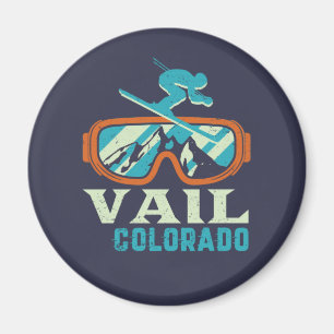 Vail Colorado Retro Skiing Snowboarding Magnet