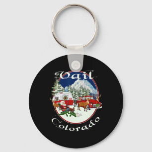 Vail Colorado Rocky Mountains Christmas Skiing Sou Key Ring