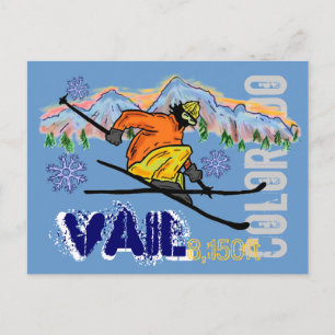 Vail Colorado ski elevation postcard