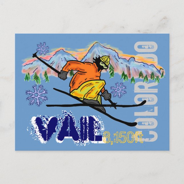 Vail Colorado ski elevation postcard (Front)