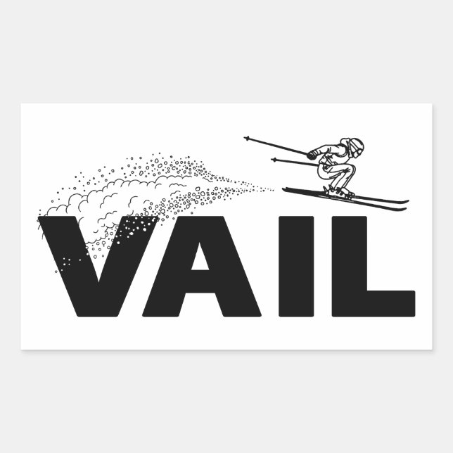 Vail Colorado Ski Jumper Rectangular Sticker (Front)