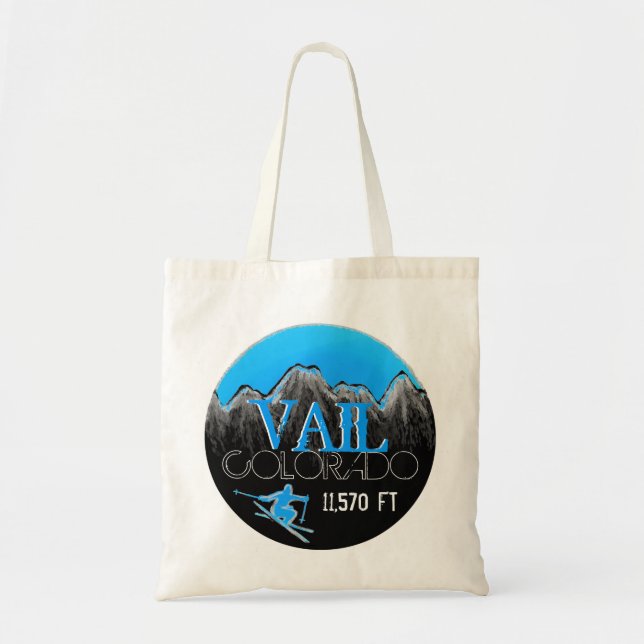 Vail Colorado ski mountain canvas reusable bag (Front)