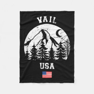 Vail Colorado Ski Resort Alpine Skiing American Fl Fleece Blanket