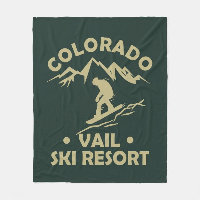 Vail Colorado ski resort Fleece Blanket (Front)