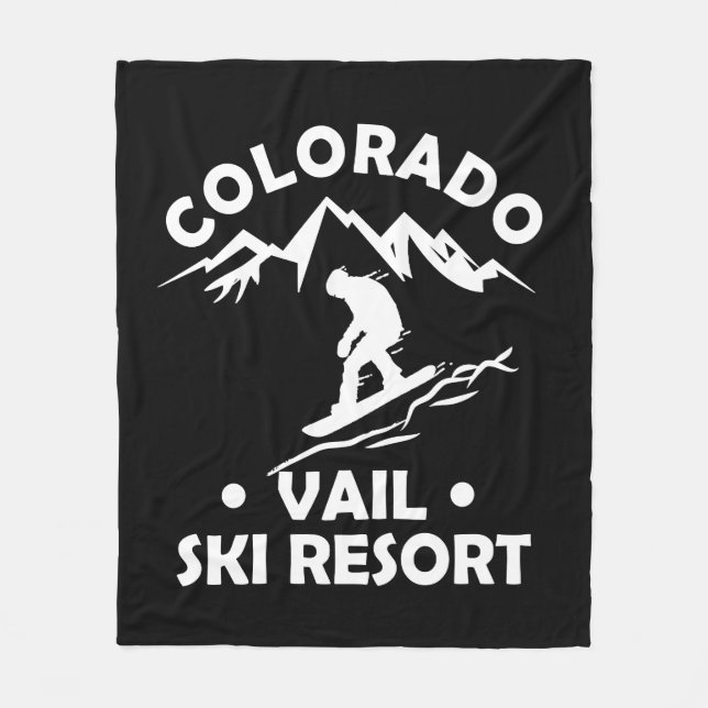 Vail Colorado ski resort Fleece Blanket (Front)