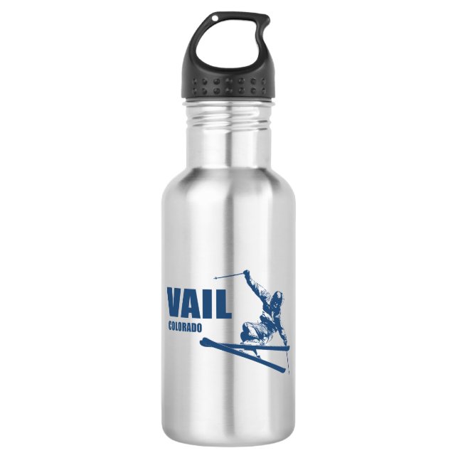 Vail Colorado Skier 532 Ml Water Bottle (Front)