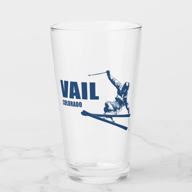 Vail Colorado Skier Glass (Front)