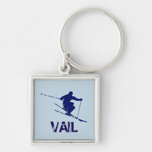Vail Colorado Skier Key Ring
