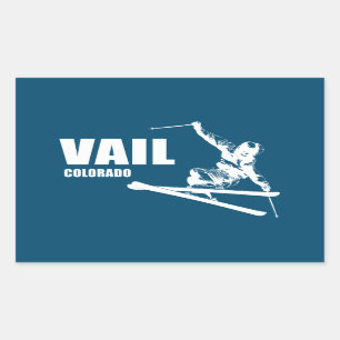 Vail Colorado Skier Rectangular Sticker
