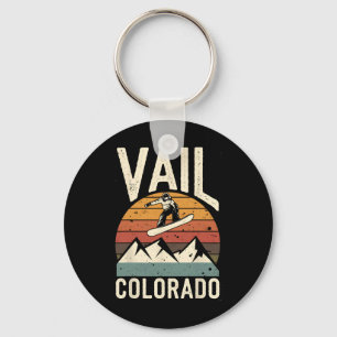 Vail Colorado Snowboard Vintage Snowboarding Mount Key Ring