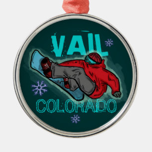 Vail Colorado snowboarder ornament