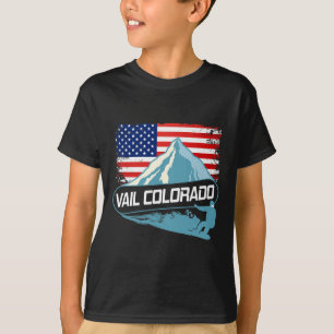 Vail Colorado Snowboarding American Flag I Nordic T-Shirt