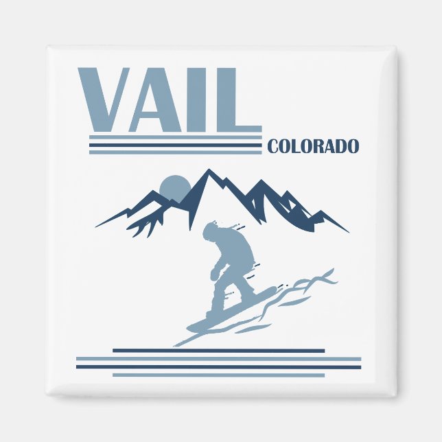 Vail Colorado snowboarding Magnet (Front)