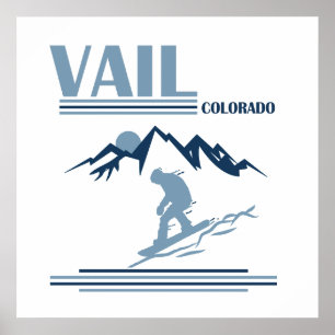 Vail Colorado snowboarding Poster