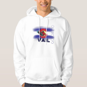 Vail Colorado state flag snowboarder hoodie