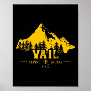 Vail Colorado Usa Ski Resort Alpine Skiing Souveni Poster