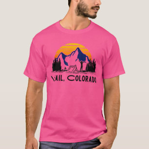 Vail Colorado Vail Co Retro Vail Mountain Camping T-Shirt