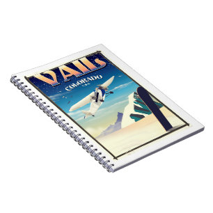 Vail Colorado vintage travel poster Notebook