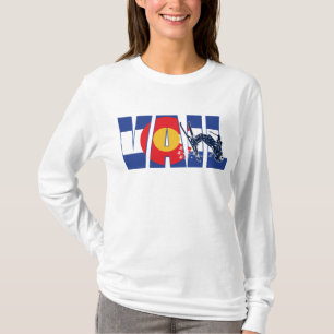 Vail Colorado with the Colorado Flag and Skier T-Shirt