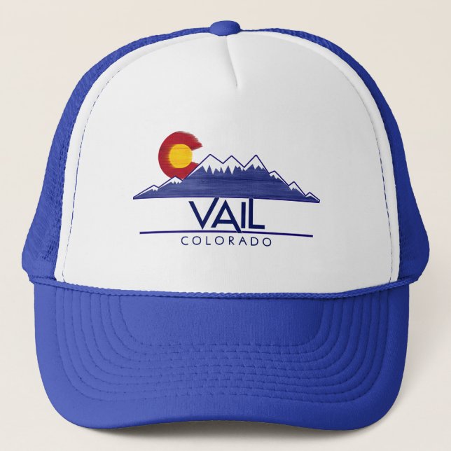Vail Colorado wood mountains hat (Front)