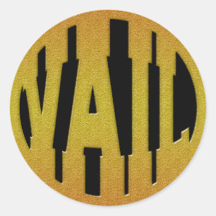 VAIL - GOLD CLASSIC ROUND STICKER