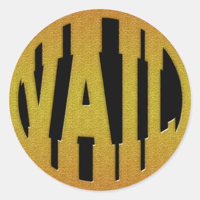 VAIL - GOLD CLASSIC ROUND STICKER (Front)