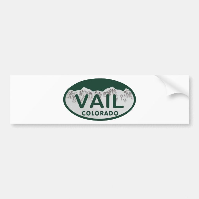 Vail license oval bumper sticker (Front)