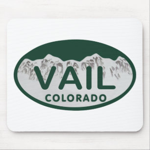 Vail license oval mouse mat