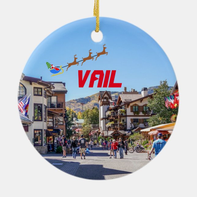 Vail Panoramic Christmas Ornament (Back)