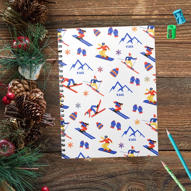 Vail Rockies Colorado Ski Snowboard Pattern Notebook (Creator Uploaded)