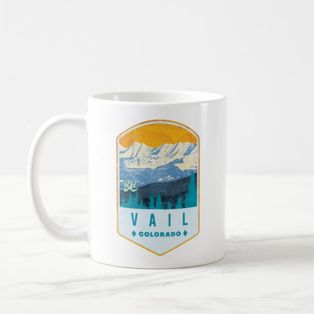 Vail Ski Badge Coffee Mug (Left)