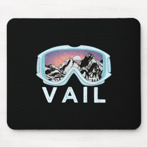 Vail Ski Snowboard Design_vail, Co Goggles Skiing Mouse Mat