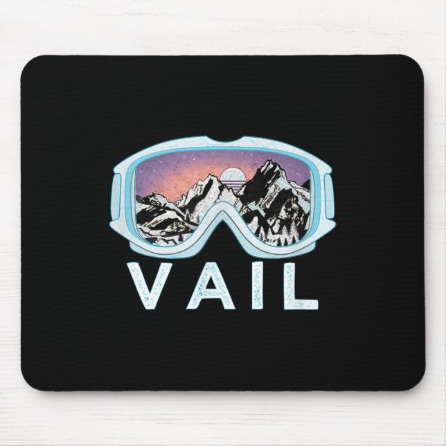 Vail Ski Snowboard Design_vail, Co Goggles Skiing  Mouse Mat (Front)