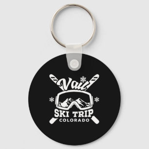 Vail Ski Trip Colorado Vacation Group Snow Skiing Key Ring