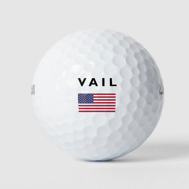 Vail USA American Flag Light-Colour Golf Balls (Front)