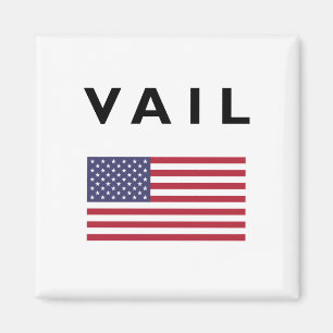 Vail USA American Flag Light-Colour Magnet