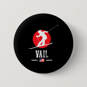Vail Usa Ski Resort Rocky Mountains American Skiin 6 Cm Round Badge