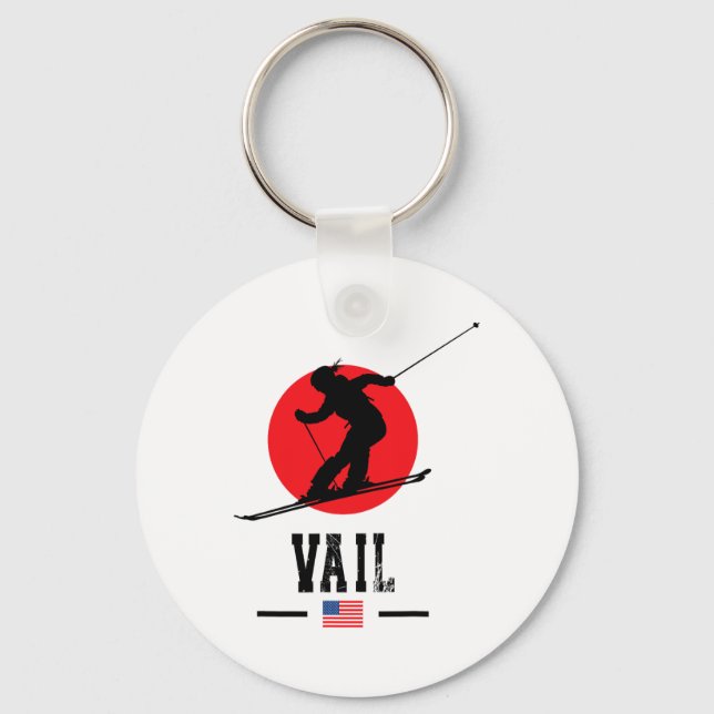 Vail Usa Ski Resort Rocky Mountains American Skiin Key Ring (Front)