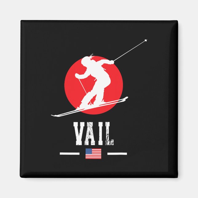Vail Usa Ski Resort Rocky Mountains American Skiin Magnet (Front)