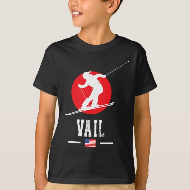 Vail Usa Ski Resort Rocky Mountains American Skiin T-Shirt (Front)